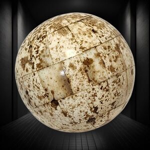 Vintage Decorative Inlaid Bovine Bone Carpet Ball 4" Diameter Spots Handmade